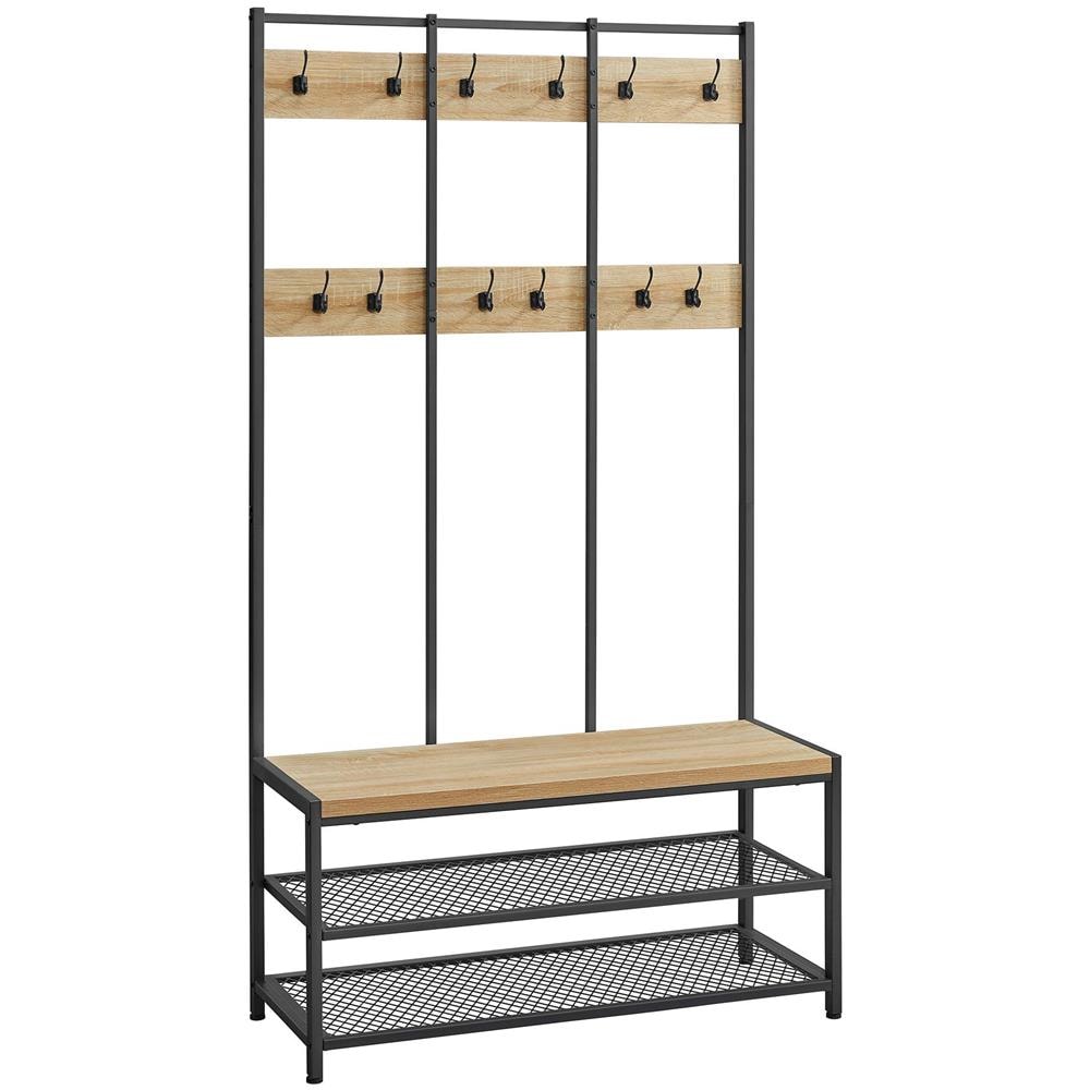 Appendiabiti Valora con seduta e 2 ripiani per scarpe - Rovere Sonoma - Foto 1