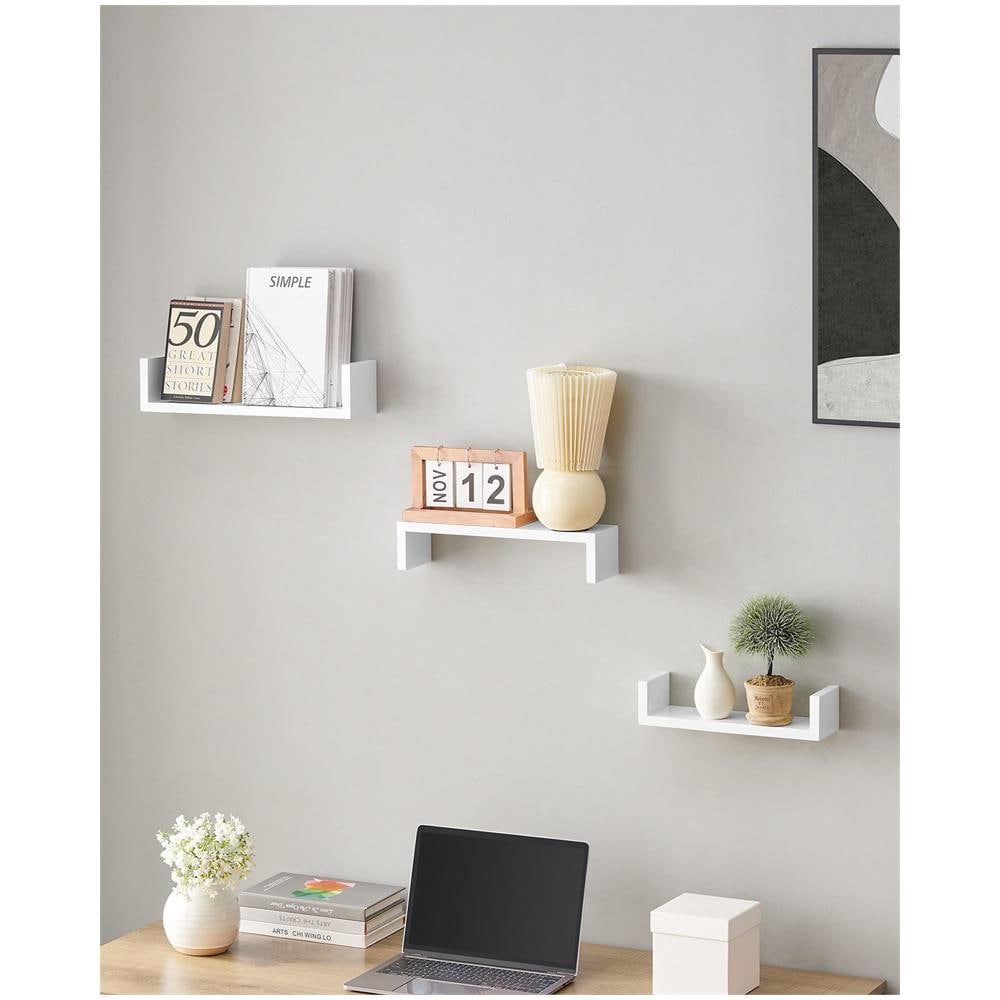 Mensole da parete, moderne mensole sospese bianche - LWS40WT x3 - Foto 2