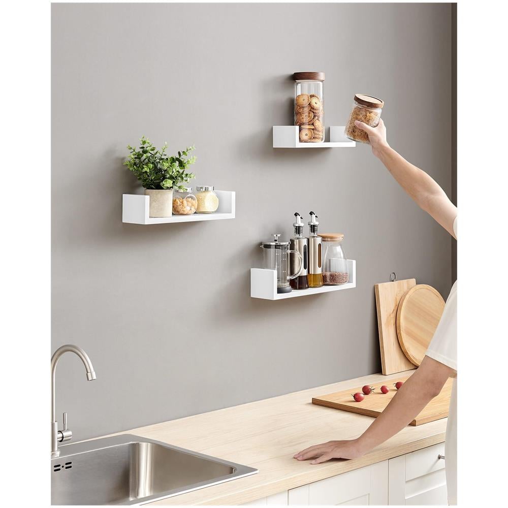 Mensole da parete, moderne mensole sospese bianche - LWS40WT x3 - Foto 6