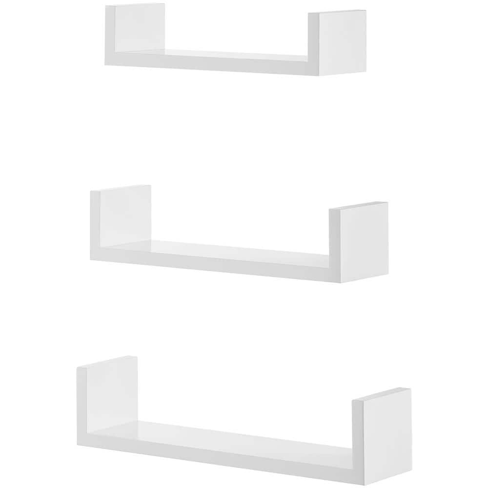 Mensole da parete, moderne mensole sospese bianche - LWS40WT x3 - Foto 1