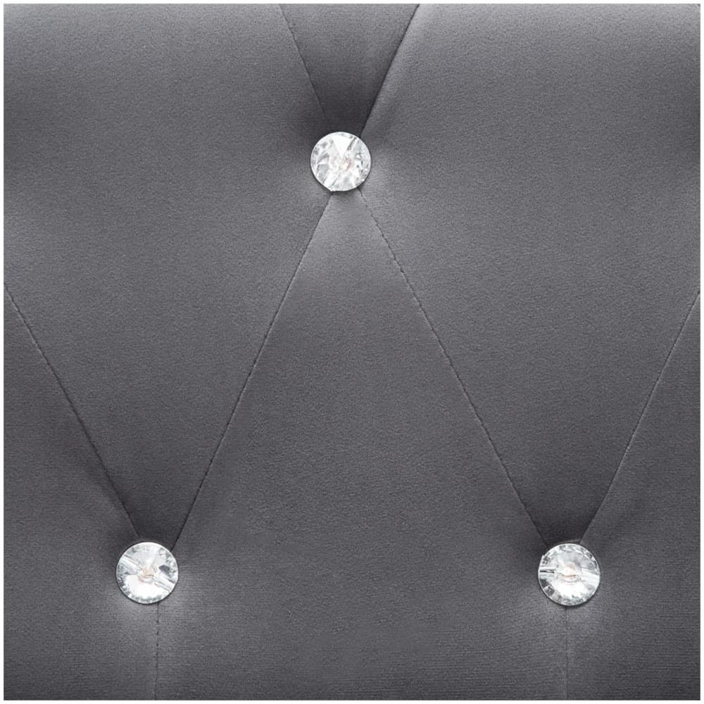 Divano Chesterfield A 3 Posti In Velluto 199x75x72 Cm Grigio - Foto 2