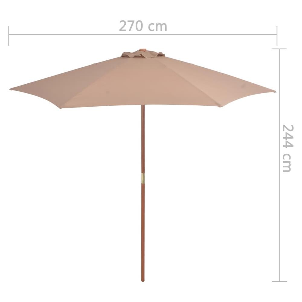 Ombrellone Da Esterni Con Palo In Legno 270cm Grigio Talpa - Foto 6