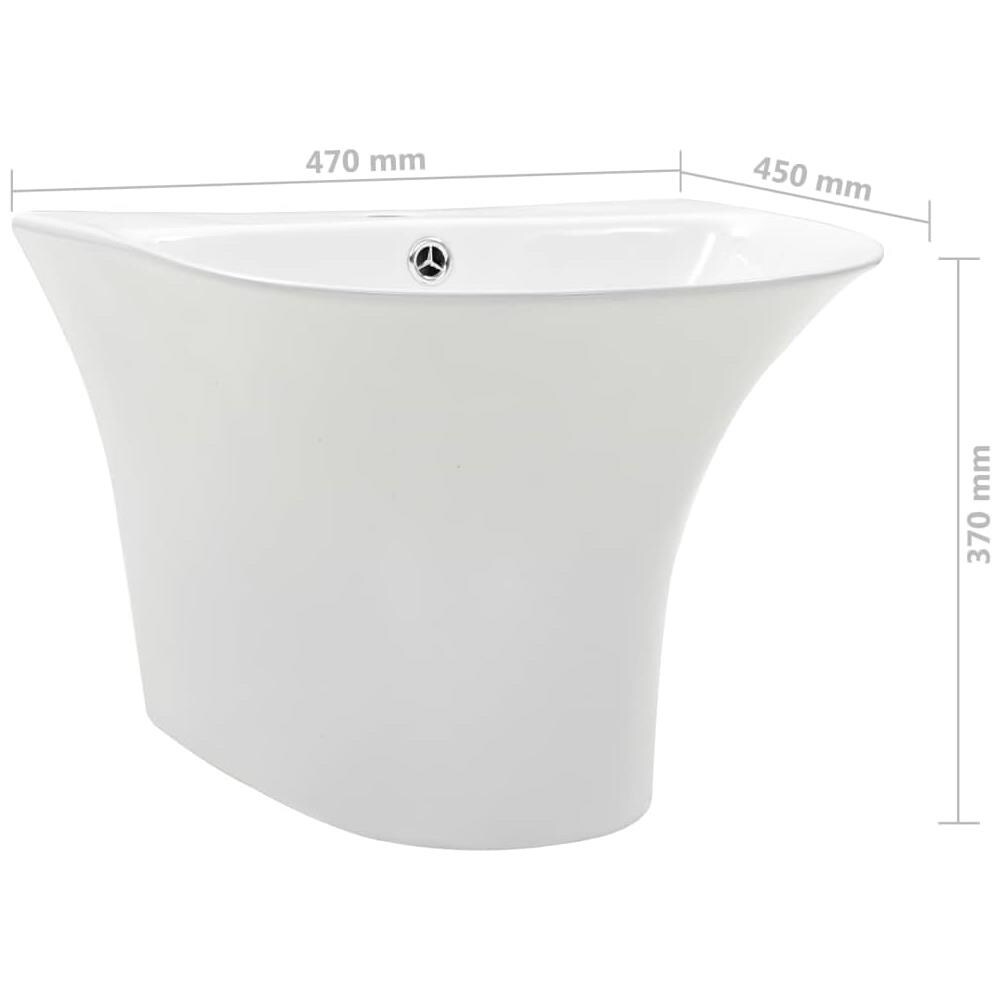 Lavabo A Parete In Ceramica Bianca 470x450x370 Mm - Foto 6