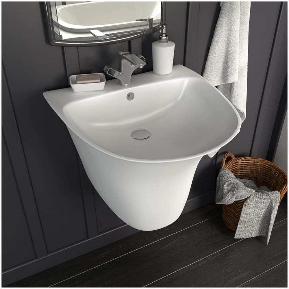 Lavabo A Parete In Ceramica Bianca 470x450x370 Mm - Foto 1