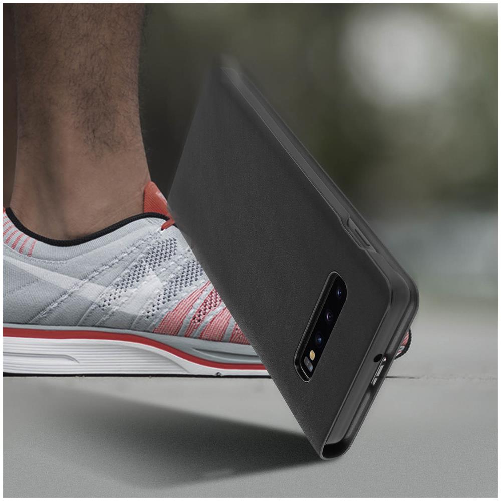 Custodia Galaxy S10 Plus Porta Carte Flip Wallet Nero - Foto 7