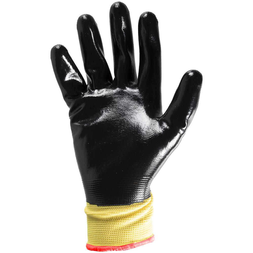 Guanti In Nitrile Mod.g571 Taglia 10 Nero Fascia Gialla Lavoro - Foto 2