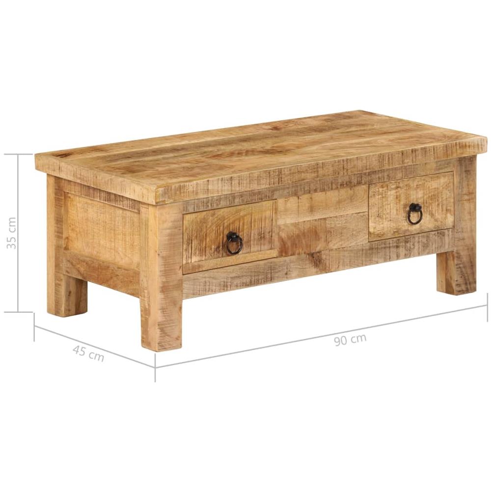 Tavolino Da Caffè 90x45x35 Cm In Legno Massello Di Mango - Foto 10