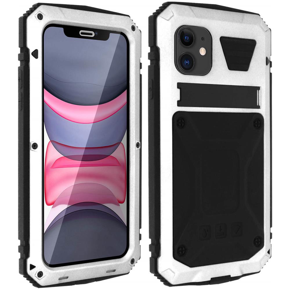 Cover Iphone Serie 11 In Alluminio E Silicone Supporto Video Serie Tank Argento - Foto 1