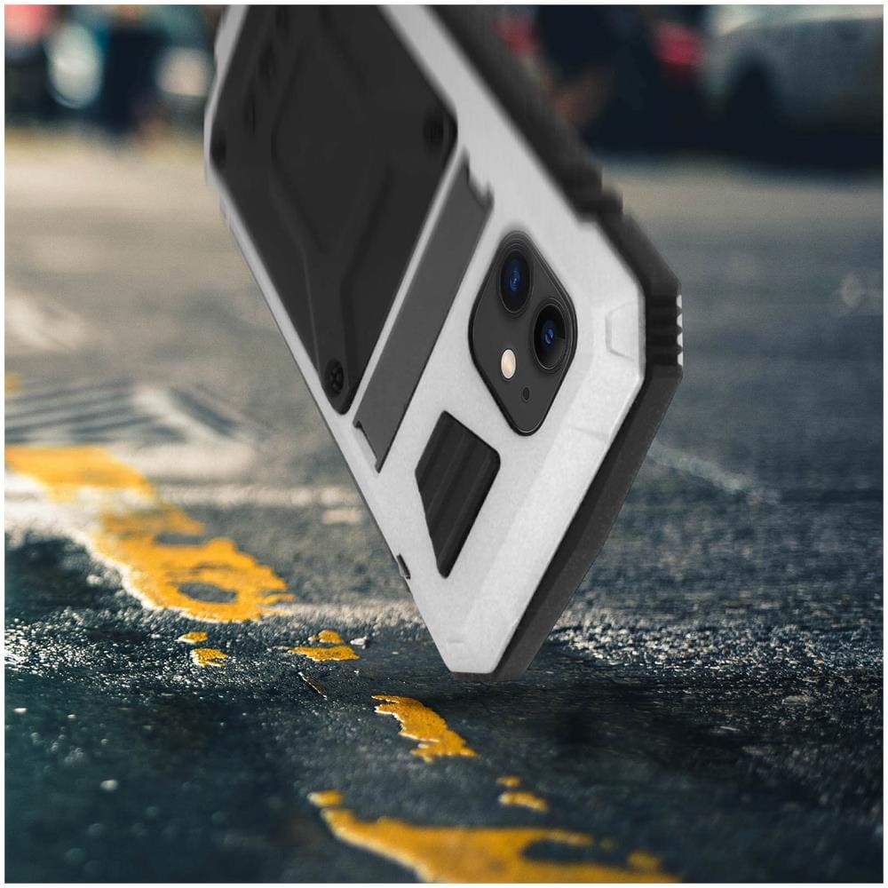 Cover Iphone Serie 11 In Alluminio E Silicone Supporto Video Serie Tank Argento - Foto 2