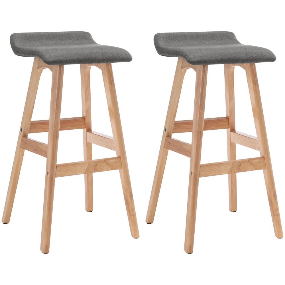 Sedie Da Bar 2 Pz Grigio Scuro In Tessuto - Foto 2