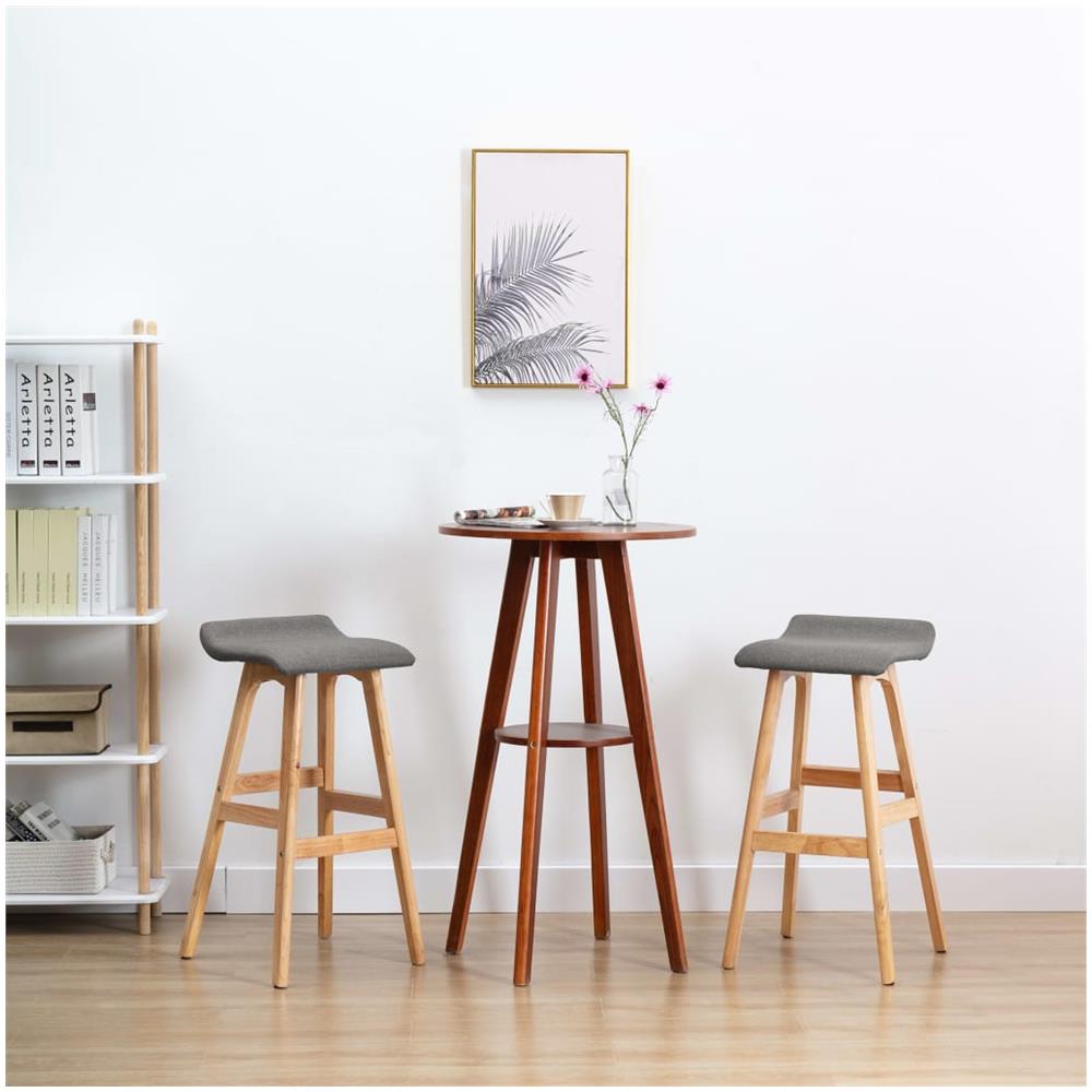 Sedie Da Bar 2 Pz Grigio Scuro In Tessuto - Foto 1