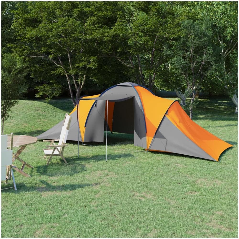 Tenda Da Campeggio Per 6 Persone Grigia E Arancione - Foto 1