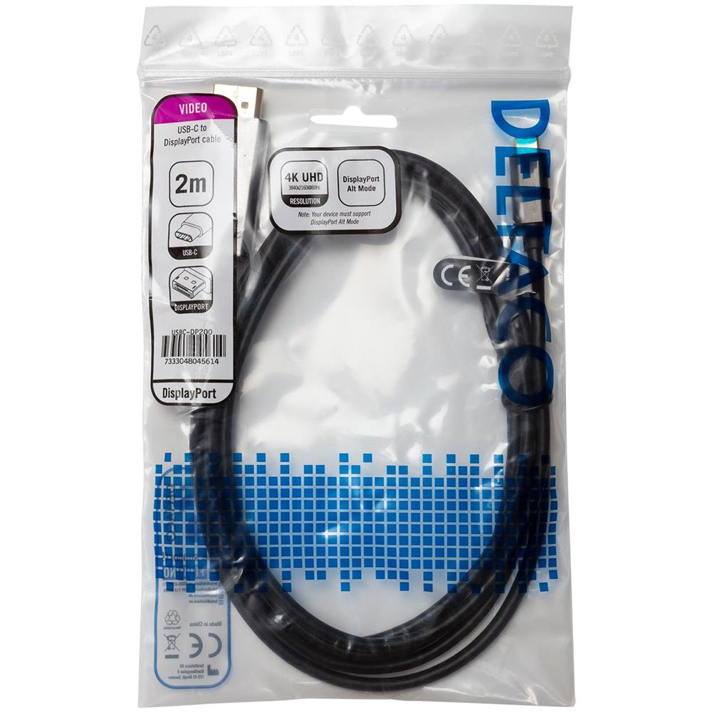 Cavo Da Usb-c A Displayport, 2 M, 4k A 60 Hz, Nero - Foto 2
