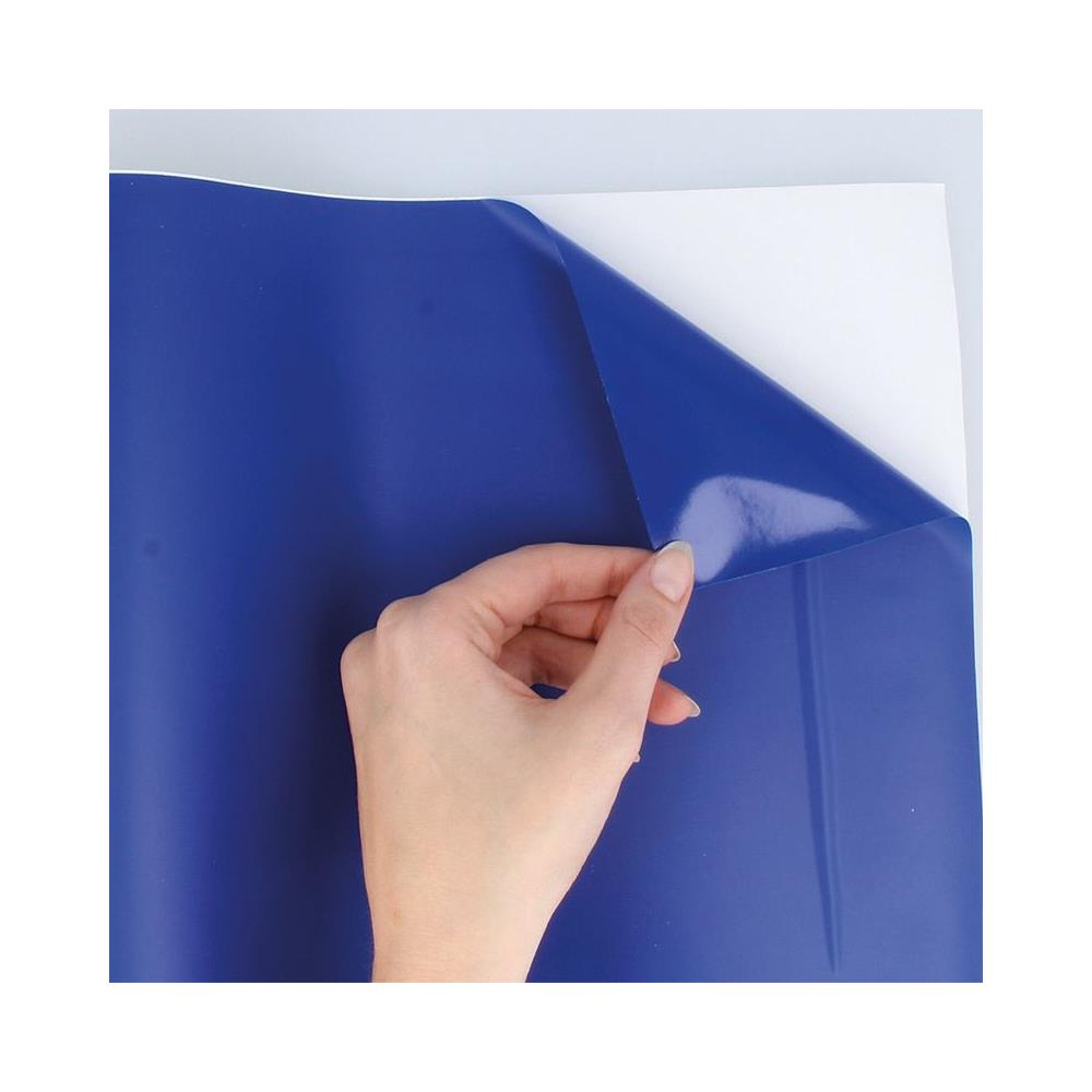 Foglio Di Vinile Adesivo 30,4 Cm X 1,2 M - Blu Marino - Foto 1