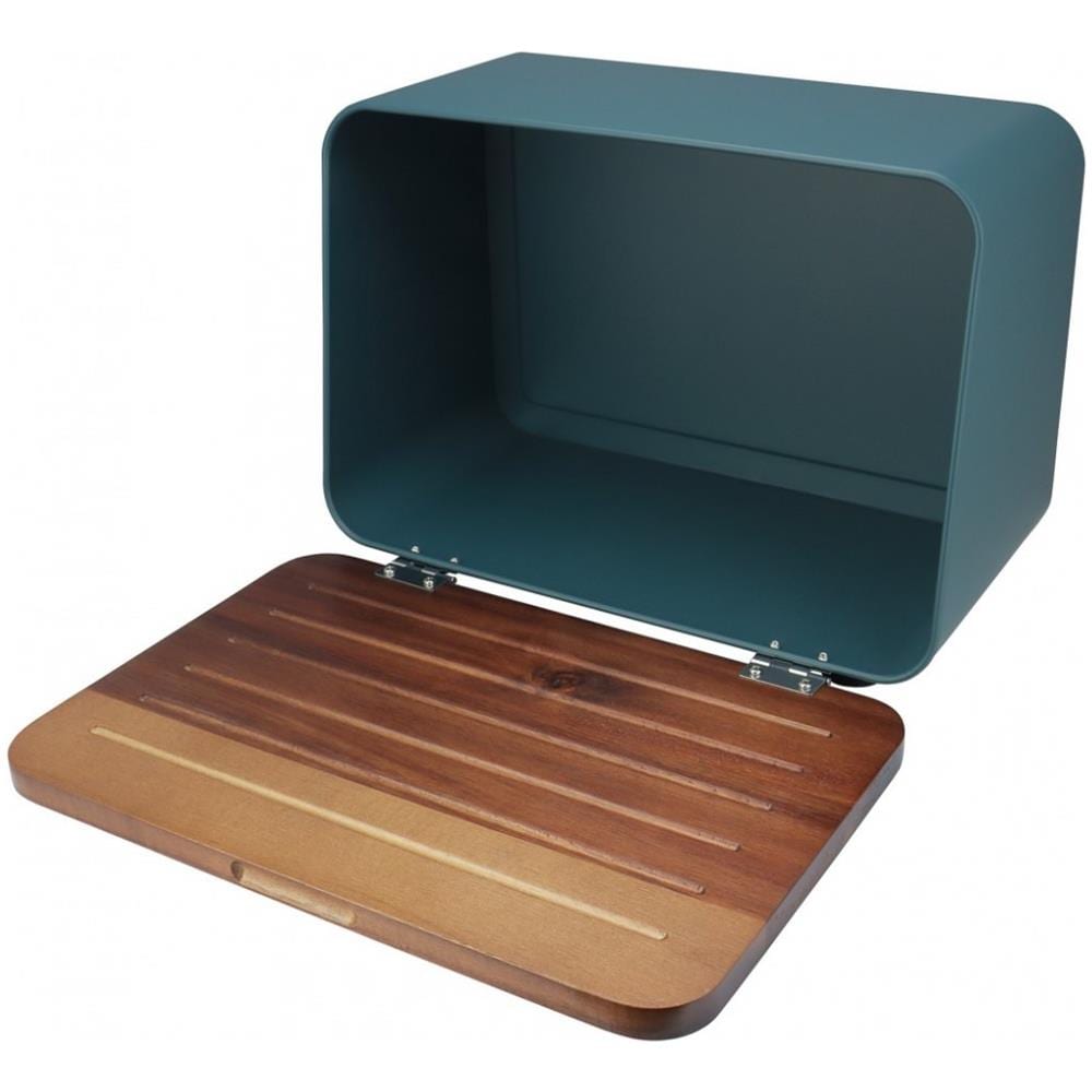 Pane In Acciaio Con Coperchio In Acacia Husla 73939 - Foto 2