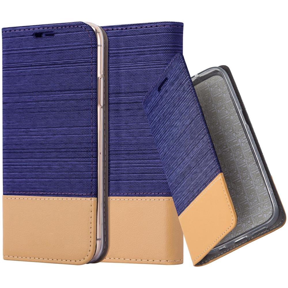 Custodia Compatibile Con Apple Iphone 13 In Blu Scuro Marrone - Coperchio Protettiva Con Chiusura Magnetica, Funzione Stand E Tasca Per Le Carte - Foto 1