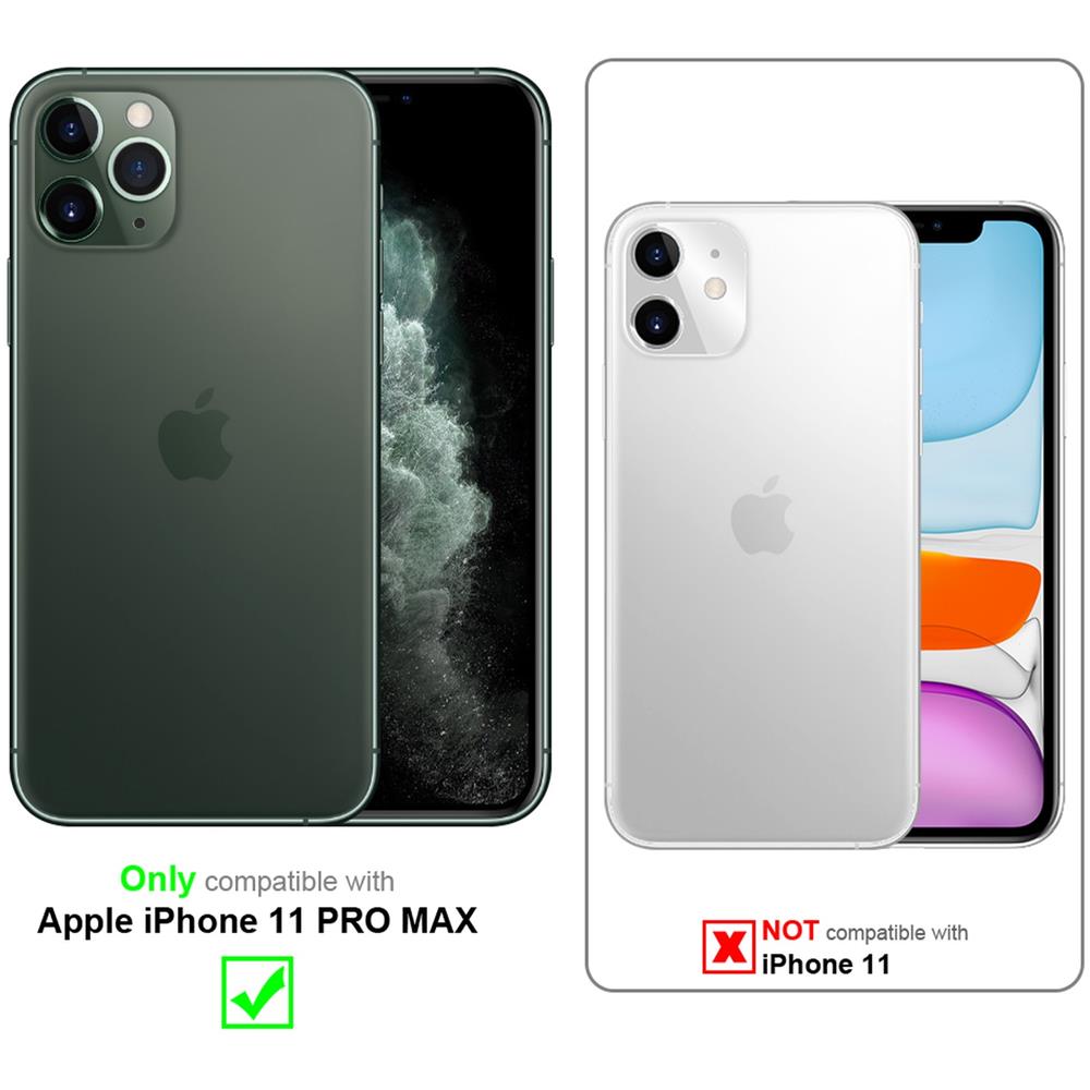 Custodia Compatibile Con Apple Iphone 11 Pro Max - Ottica A Strisce In Opale Nero - Coperchio Protettivo In Vetro Temperato E Silicone Tpu - Foto 2