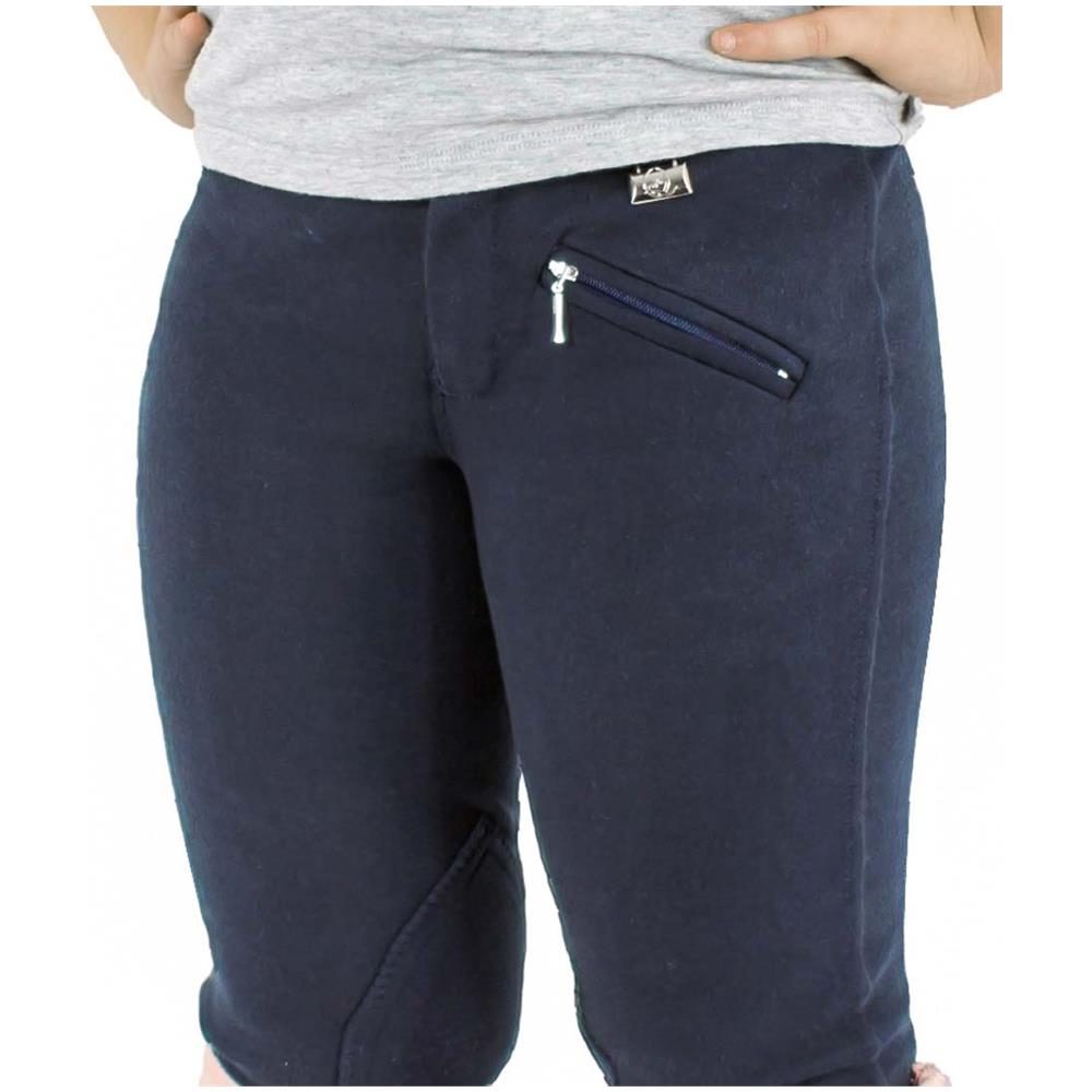 Pantaloni Equitazione Per Bambino Leilani In Cotone Leggero A Vita Bassa Elasticizzato 28 - Foto 1