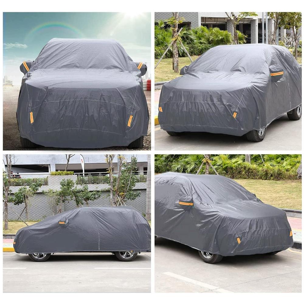 Telo Auto Suv Copriauto Felpato Impermeabile Zip E Rinfrangenti Tg L : 458x178x145cm - Foto 1