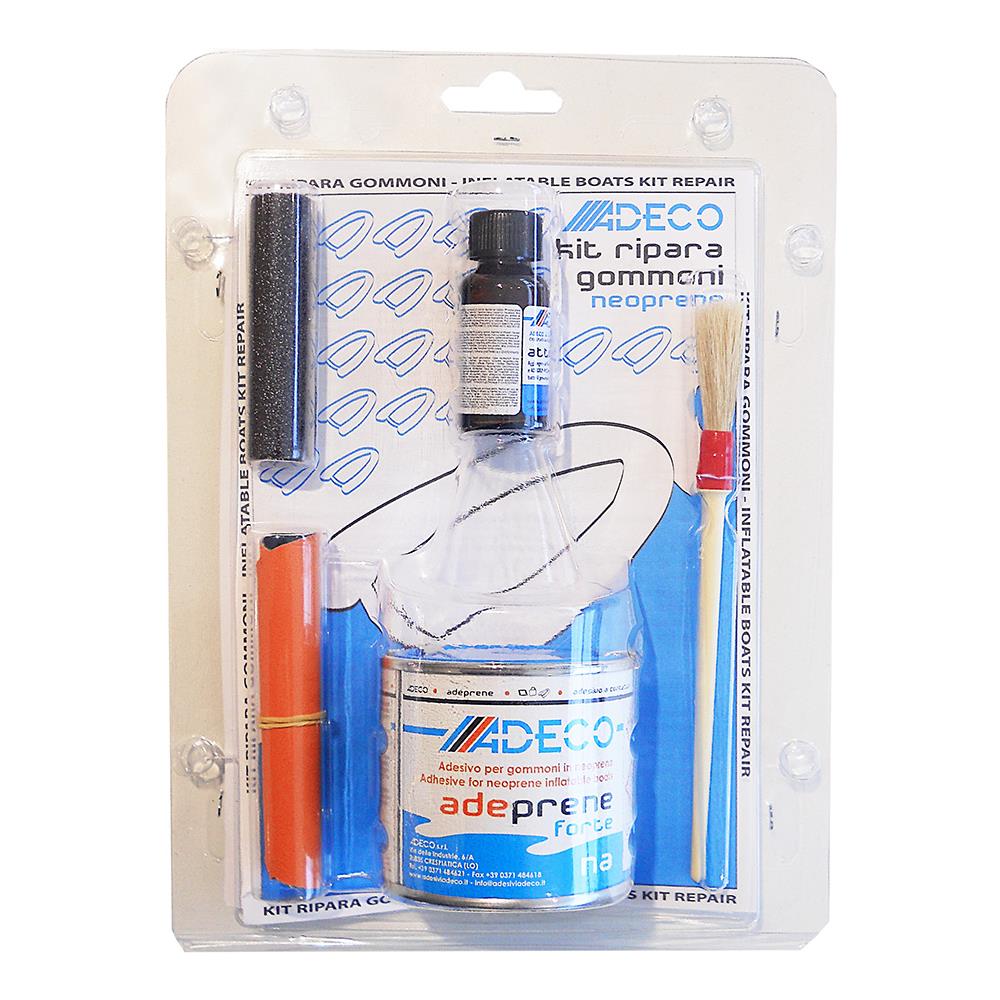 Kit Per Gommoni In Neoprene /hypalon. Contenente: Colla Da Ml. 125, Attivatore, Tessuto Neoprene Mm. 100, Carta Vetrata E Pennellino - Foto 1