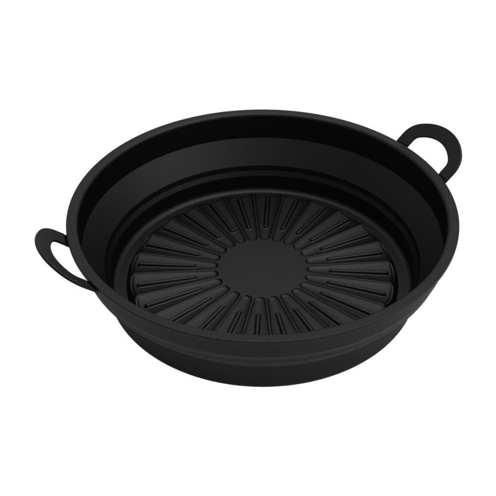 Ciotola Rotonda Pieghevole In Silicone Per Friggitrice Ad Aria Black - Foto 2