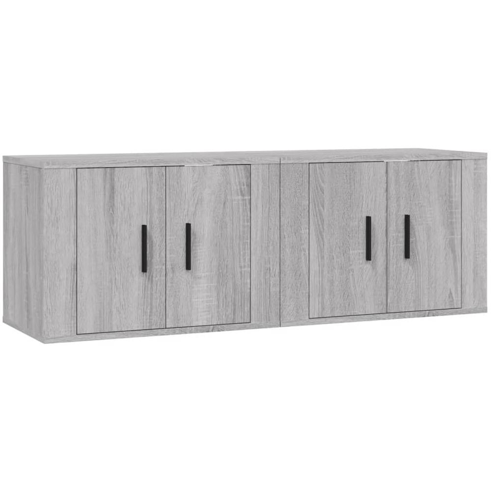 Mobili Porta Tv A Parete 2 Pz Grigio Sonoma 57x34,5x40 Cm - Foto 2