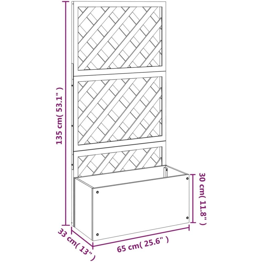 Fioriere A Traliccio 2pz Grigie 65x33x135 Cm Wpc - Foto 7