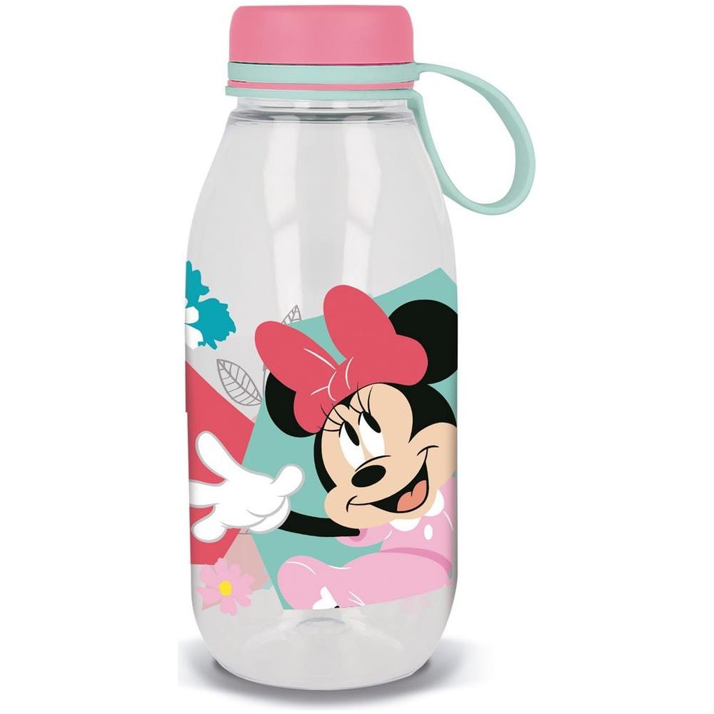 Disney Borraccia Ecozen Trasparente Per Bambine In Tritan Minnie 460 Ml Con Cappuccio E Manico In Silicone - Foto 1