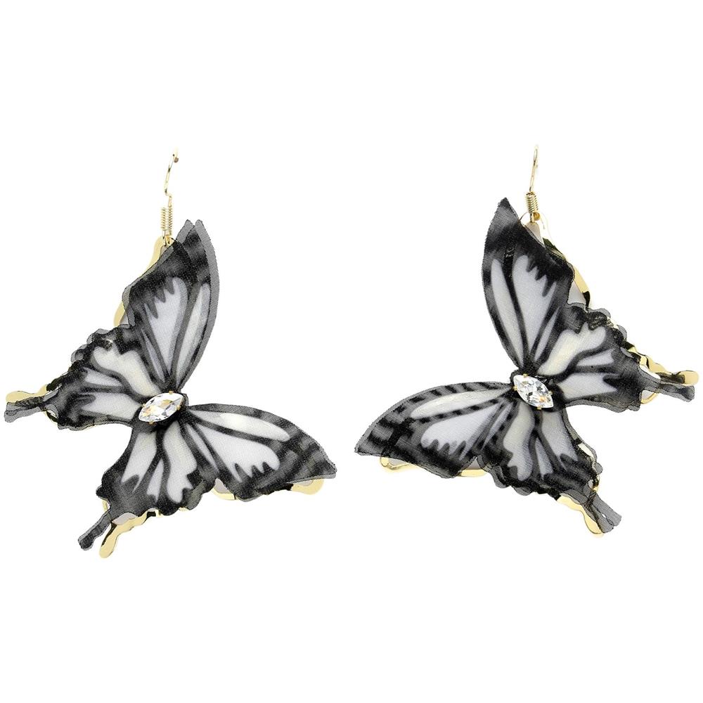 Orecchini a Bottone a Farfalla Neri Carini - Foto 1