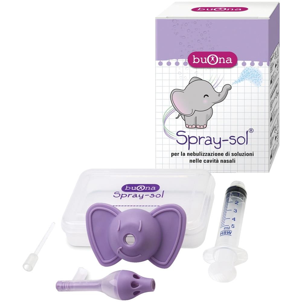 Buona Spray-Sol Nebulizzatore Spray Sol + Ago Cannula + Siringa Luer Lock da 5 ml + Elefantino Copri-Siringa + Contenitore - Foto 1