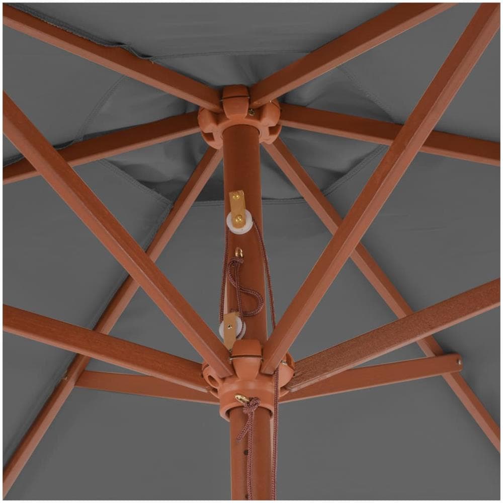 Ombrellone Da Esterni Con Palo In Legno 270 Cm Antracite - Foto 2