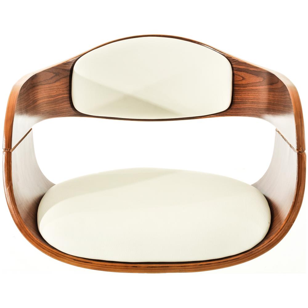 Set 2 Sgabelli rétro Kingston con Braccioli I Sgabelli Bar Girevole 360° in Similpelle E Legno I Coppia Sgabelli Alti Bancone Regolabili 63-77 CM Noce / Bianco - Foto 5