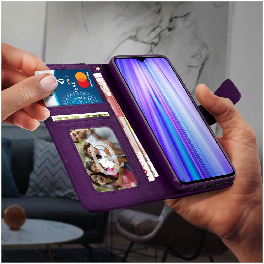 Custodia Xiaomi Redmi Note 8 Pro Portafoglio Supporto Video Soft Touch Viola - Foto 2