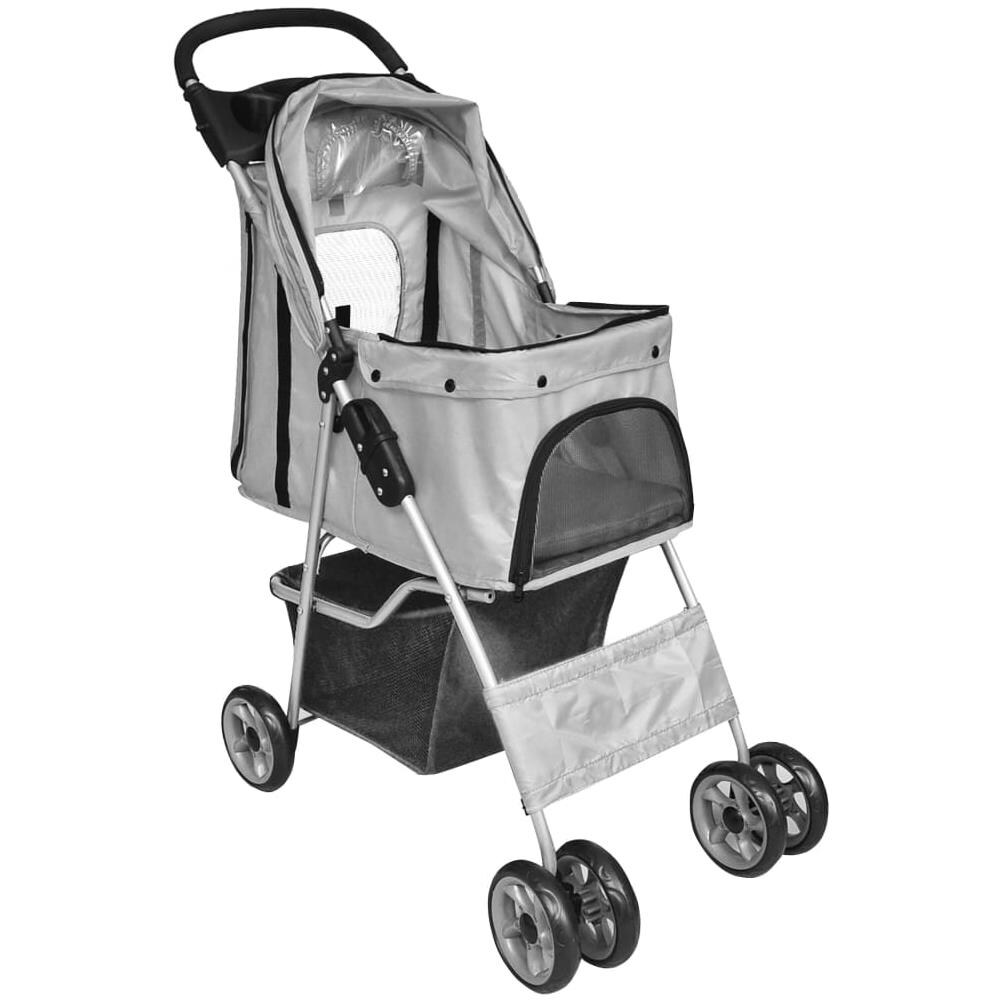 Passeggino Per Cani / gatti Pieghevole Grigio - Foto 2