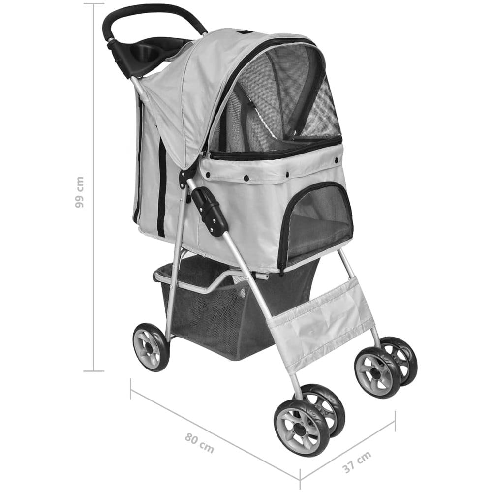 Passeggino Per Cani / gatti Pieghevole Grigio - Foto 9