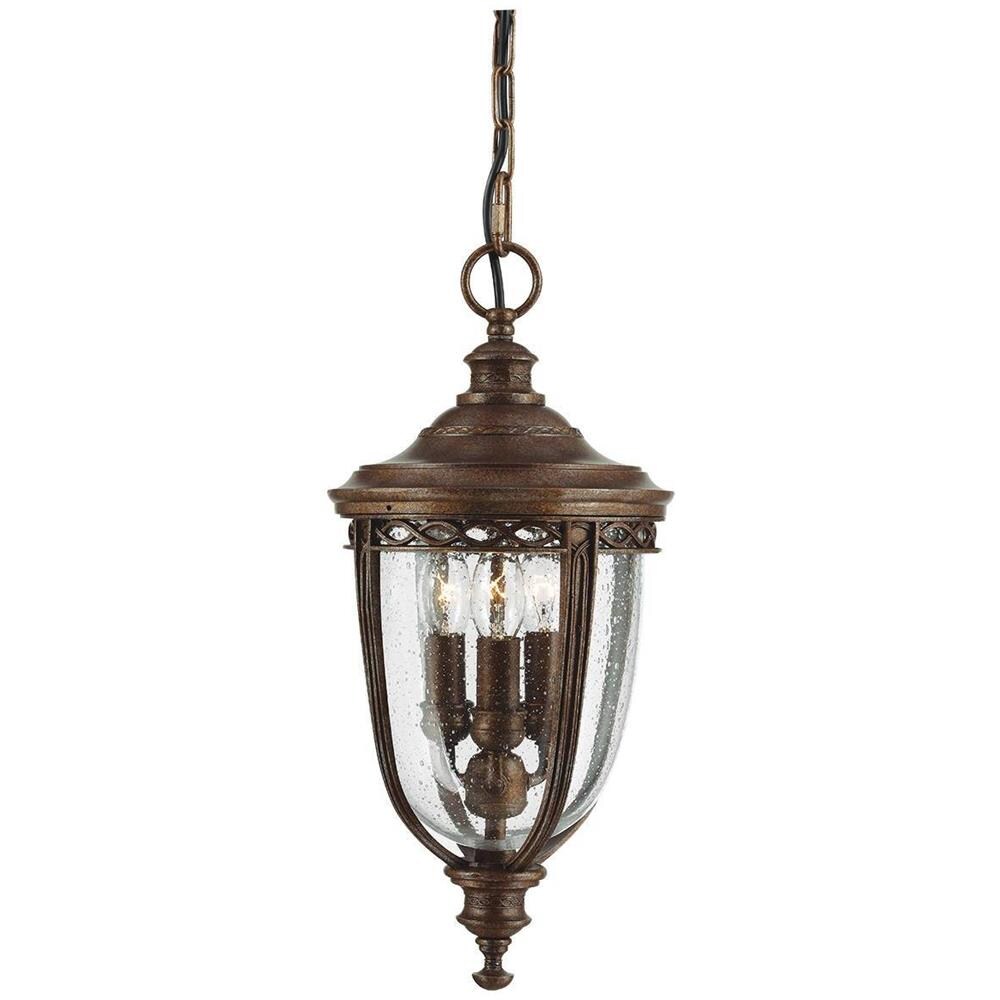 Lanterna A Catena Da Soffitto A 3 Luci Medie Per Esterni, Bronzo Britannico, E14 - Foto 1