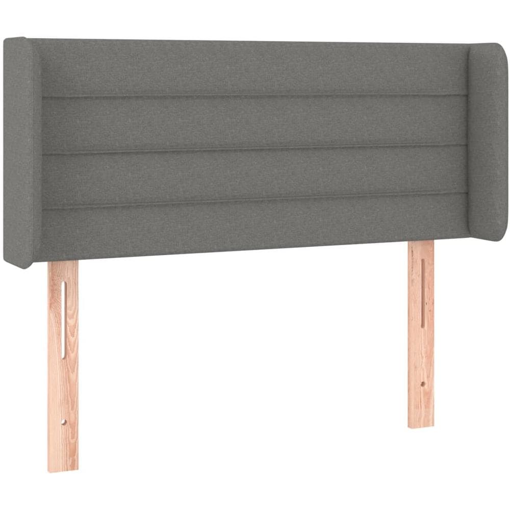 Testiera Ad Orecchio Grigio Scuro 103x16x78/88 Cm In Tessuto - Foto 2
