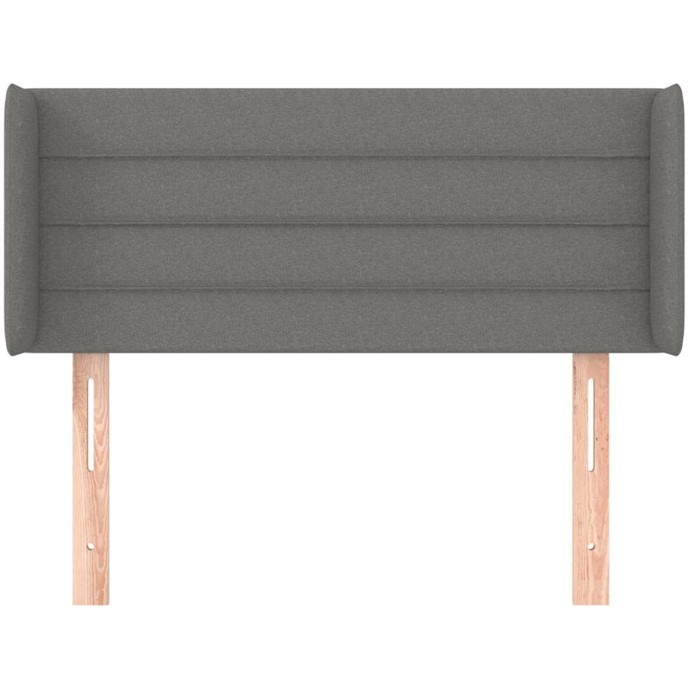 Testiera Ad Orecchio Grigio Scuro 103x16x78/88 Cm In Tessuto - Foto 3