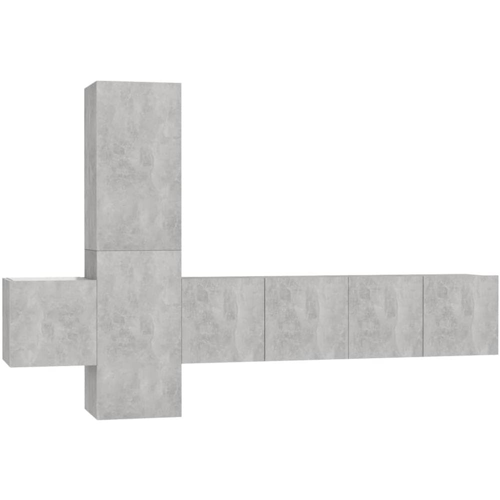 Set Mobili Tv 5 Pz Grigio Cemento In Truciolato - Foto 2