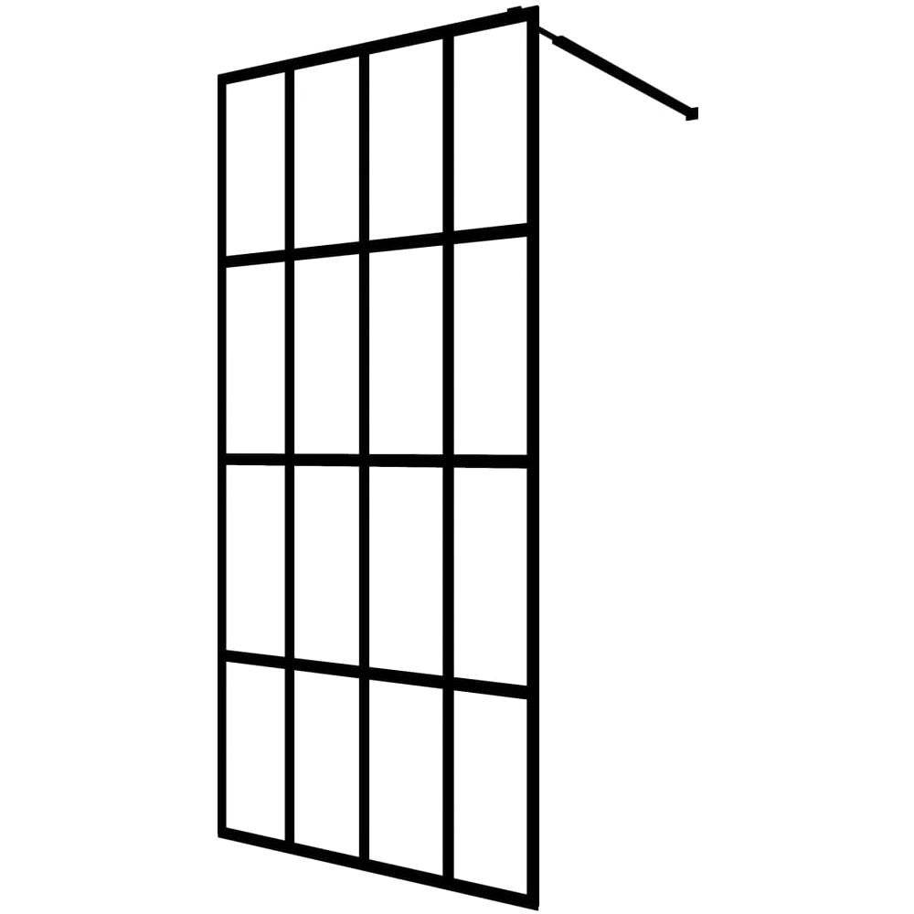 Parete Doccia Walk In Mensola Nera 90x195cm Vetro Esg Alluminio - Foto 3