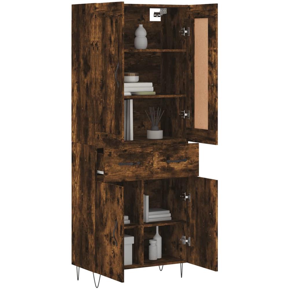 Credenza Rovere Fumo 69,5x34x180 Cm In Legno Multistrato - Foto 3