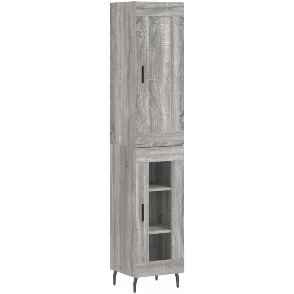Credenza Grigio Sonoma 34,5x34x180 Cm In Legno Multistrato - Foto 2