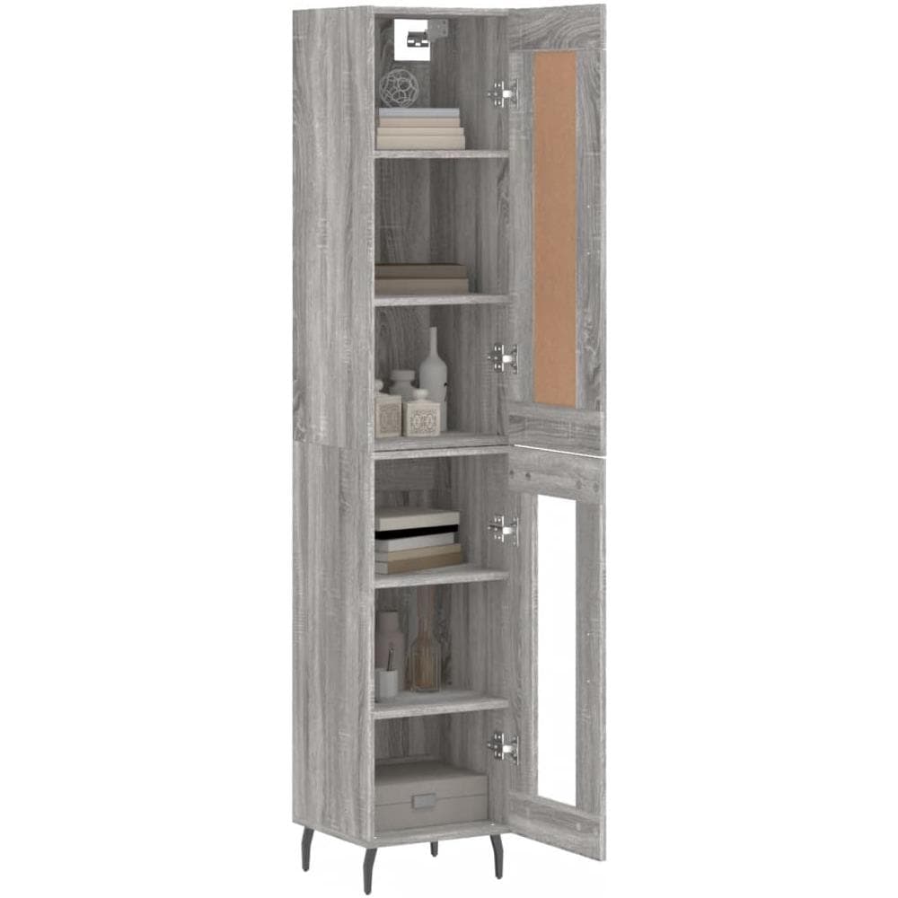 Credenza Grigio Sonoma 34,5x34x180 Cm In Legno Multistrato - Foto 3