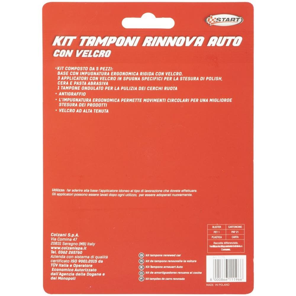 Kit Tamponi 5 Pezzi Rinnova Auto - Con Velcro - Alta Tenuta Antigraffio - Tamponi Per Lucidatura Automobile - Foto 3