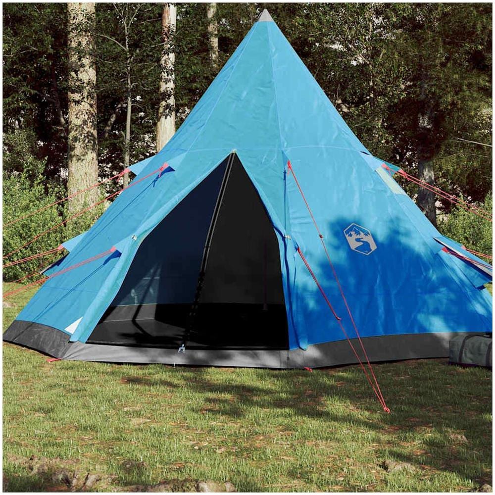 Tenda da Campeggio Tipi per 4 Persone Blu Impermeabile - Foto 2