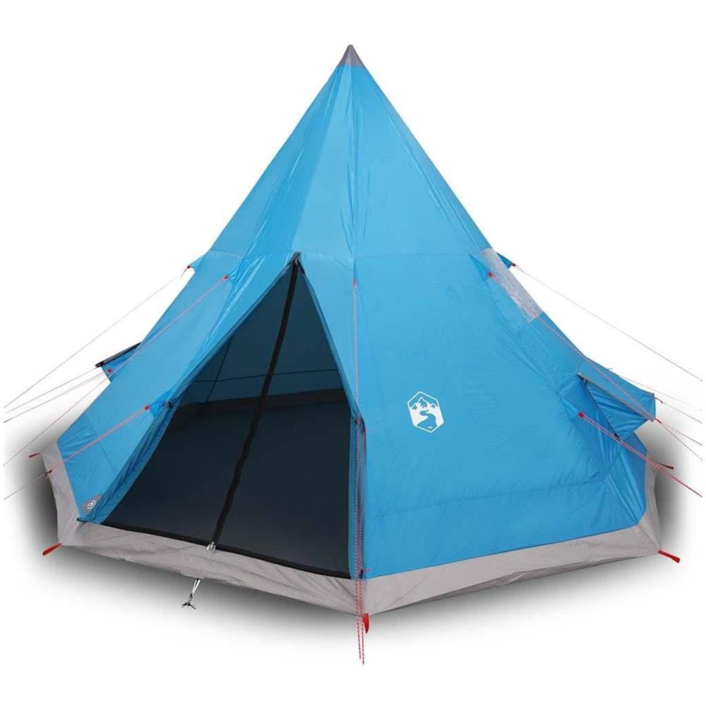 Tenda da Campeggio Tipi per 4 Persone Blu Impermeabile - Foto 1
