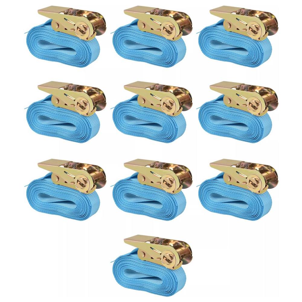 Cinghie d'Ancoraggio 10 pz a Cricchetto 0,8 T 4mx25mm Blu - Foto 1