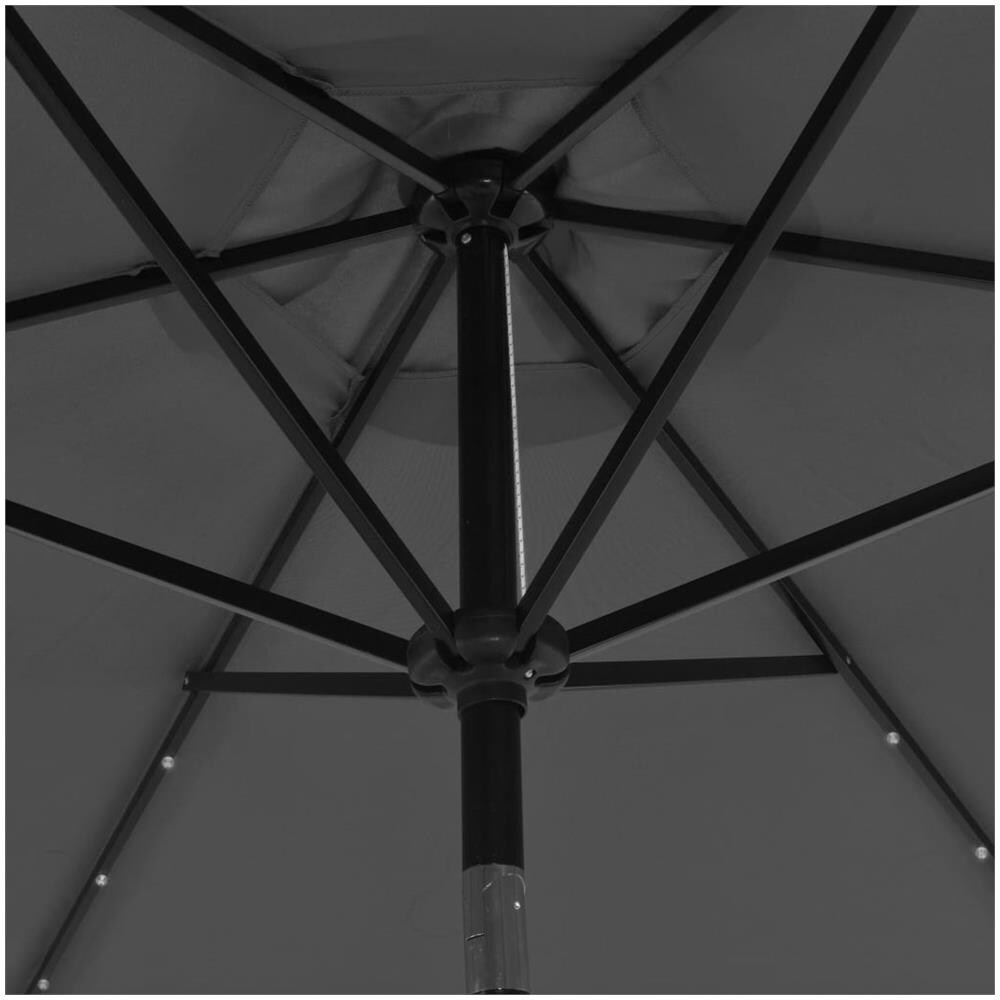 Ombrellone Da Esterni Con Led E Palo In Acciaio 300cm Antracite - Foto 2