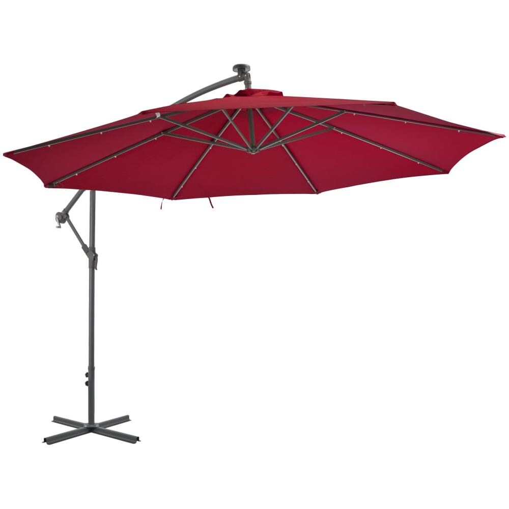 Ombrellone A Sbalzo Con Palo In Alluminio 350 Cm Rosso Bordò - Foto 2