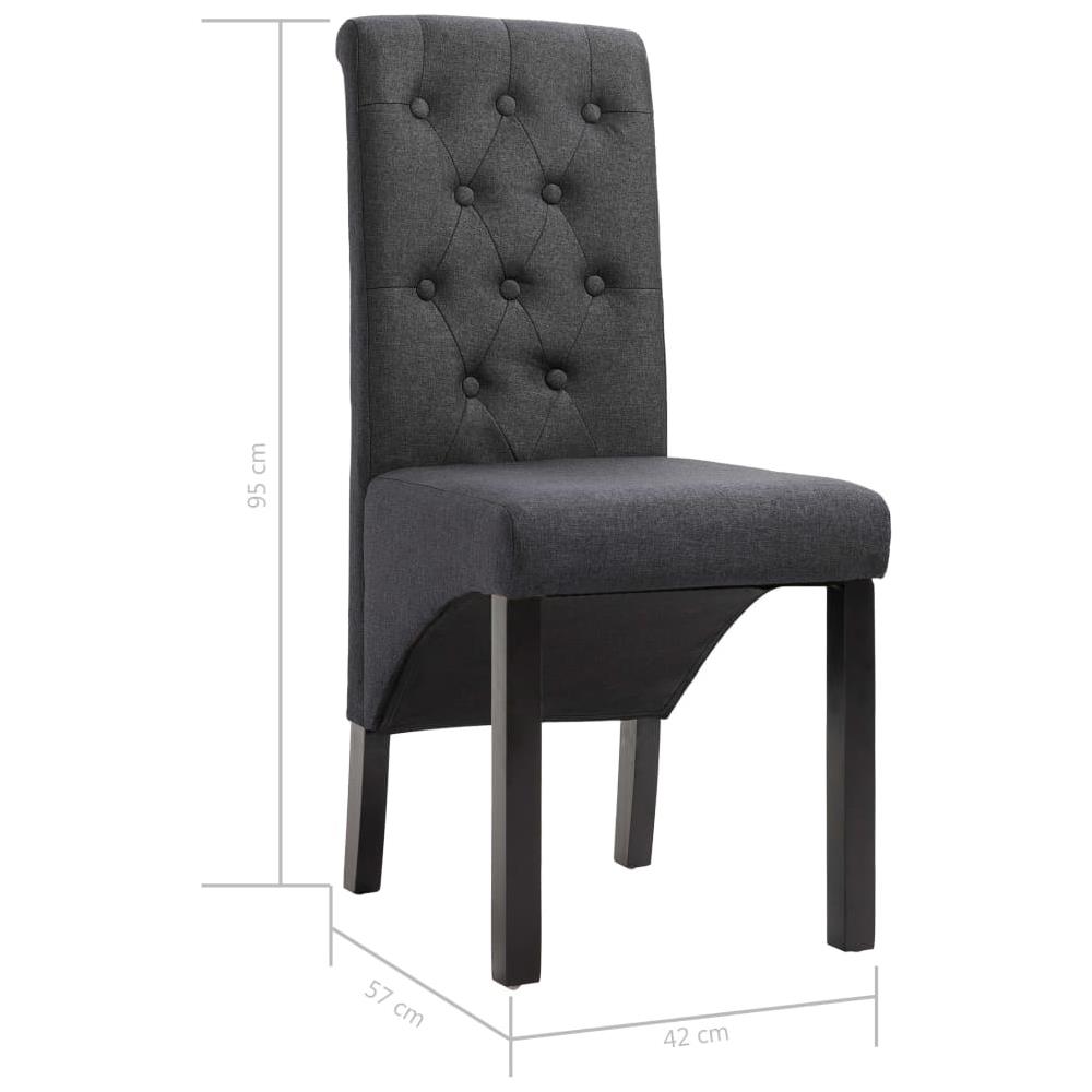 Sedie Da Pranzo 6 Pz Grigio Scuro In Tessuto - Foto 8